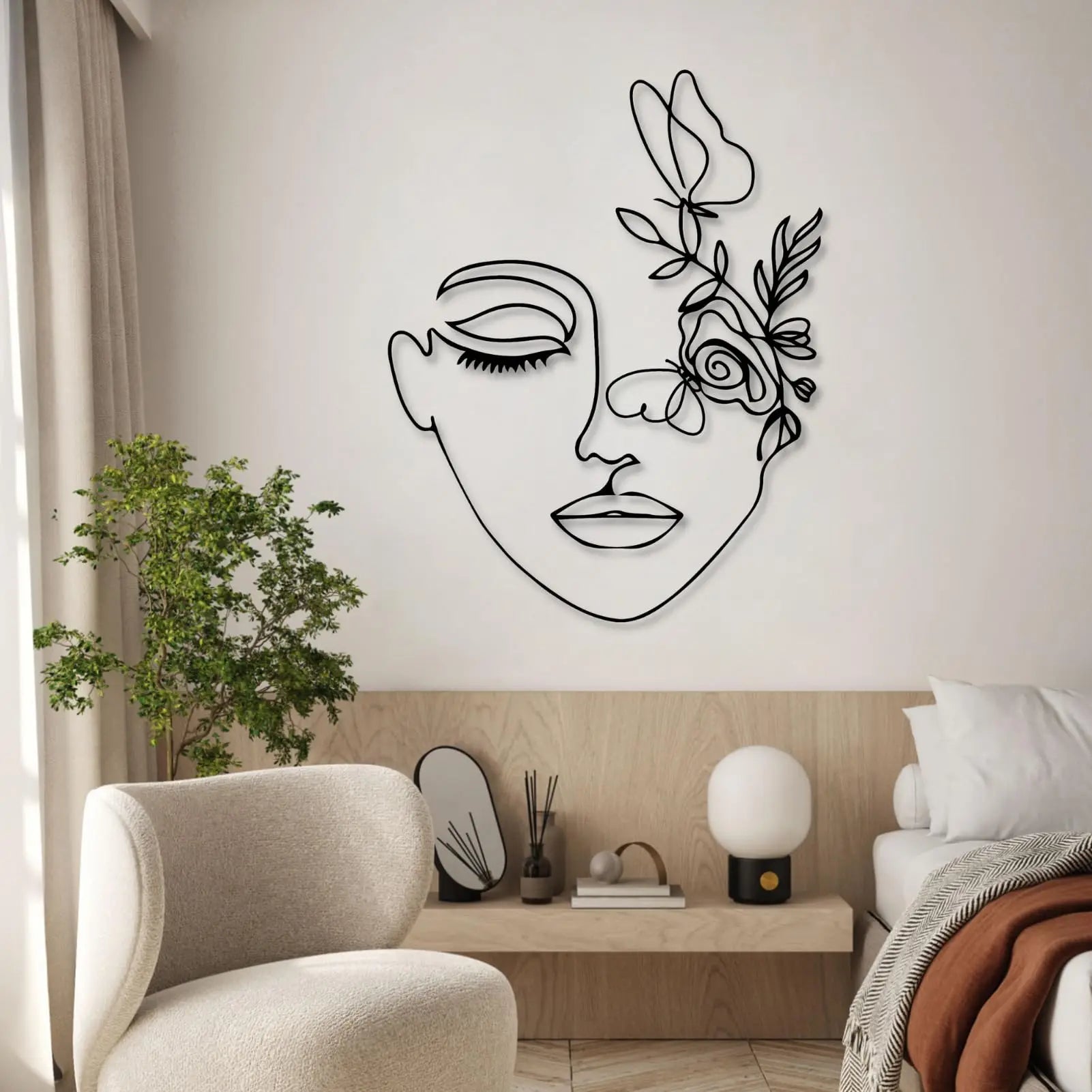 Beauty Metal Abstract Wall Art, Line Art Wall Hangings Decoration